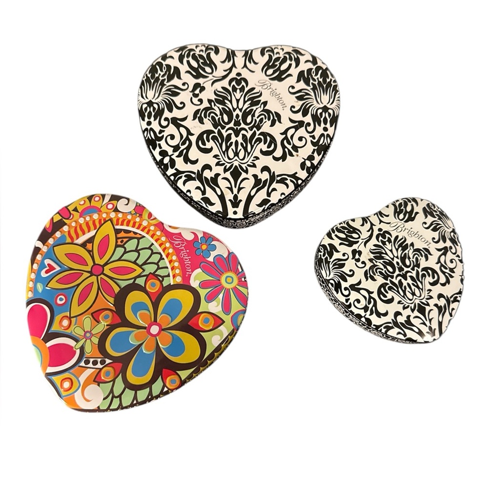 Heart-Shaped Decorative Boxes Set from Brighton